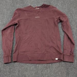 Les Deux Sweatshirt Men's Large Crewneck Burgundy Logo Pullover Long Sleeves